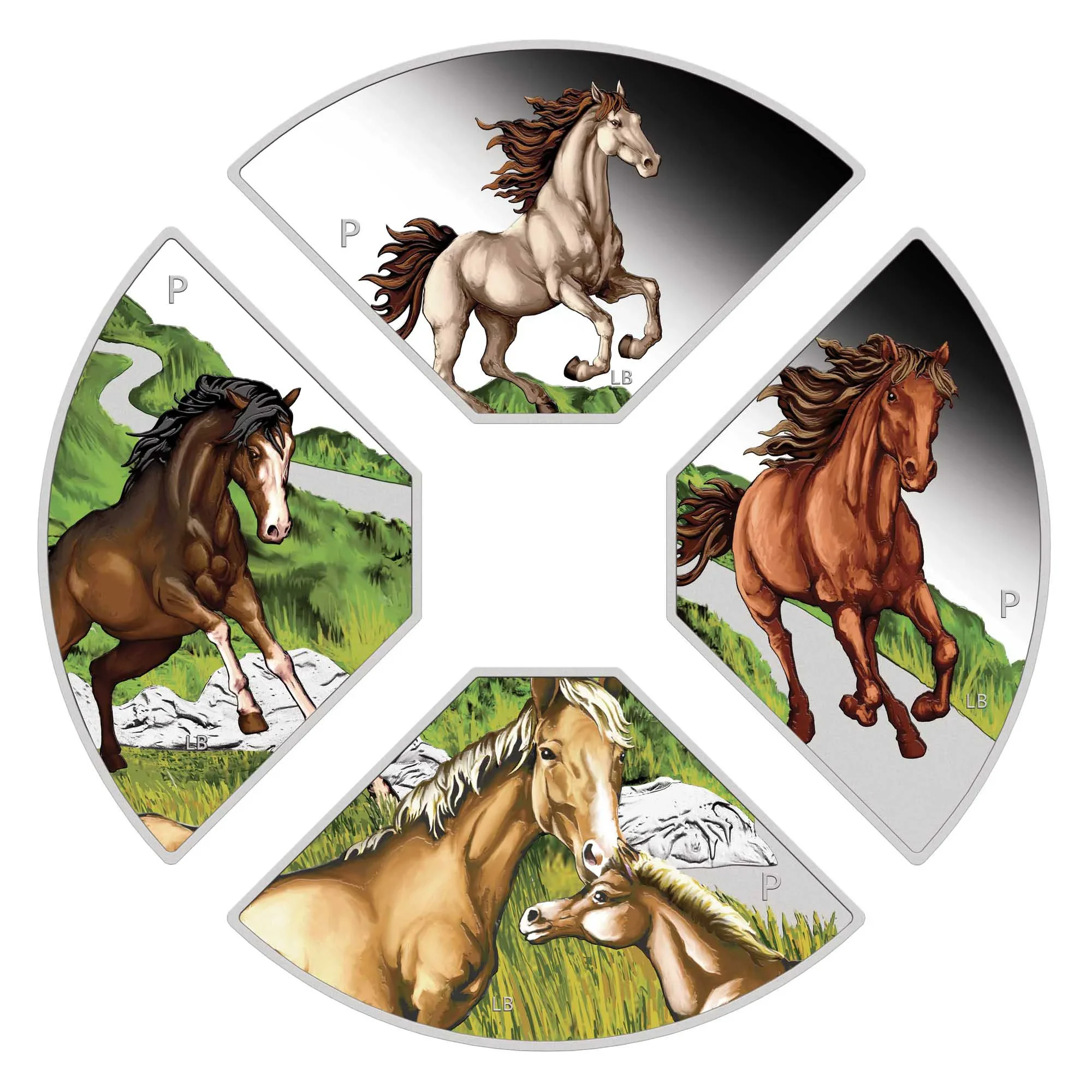 THE PERTH MINT - YEAR OF THE HORSE QUADRANT 2026 1OZ SILVER PROOF COLOURED FOUR-COIN SET - Image 6