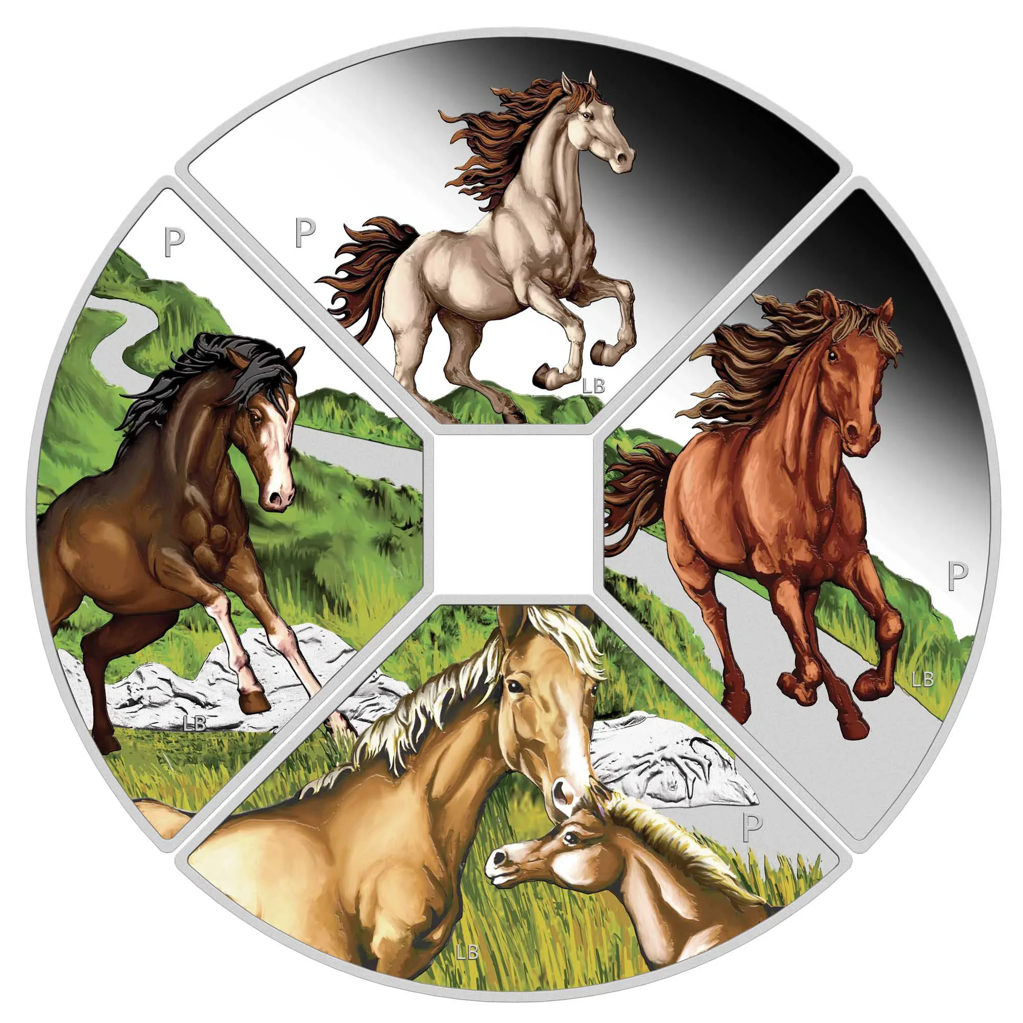 THE PERTH MINT - YEAR OF THE HORSE QUADRANT 2026 1OZ SILVER PROOF COLOURED FOUR-COIN SET - Image 7