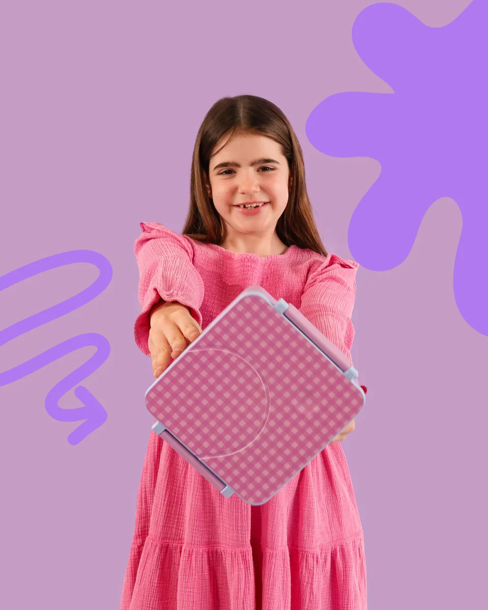 THE SOMEWHERE CO - MINI BENTO LUNCH | LILAC GINGHAM - Image 6